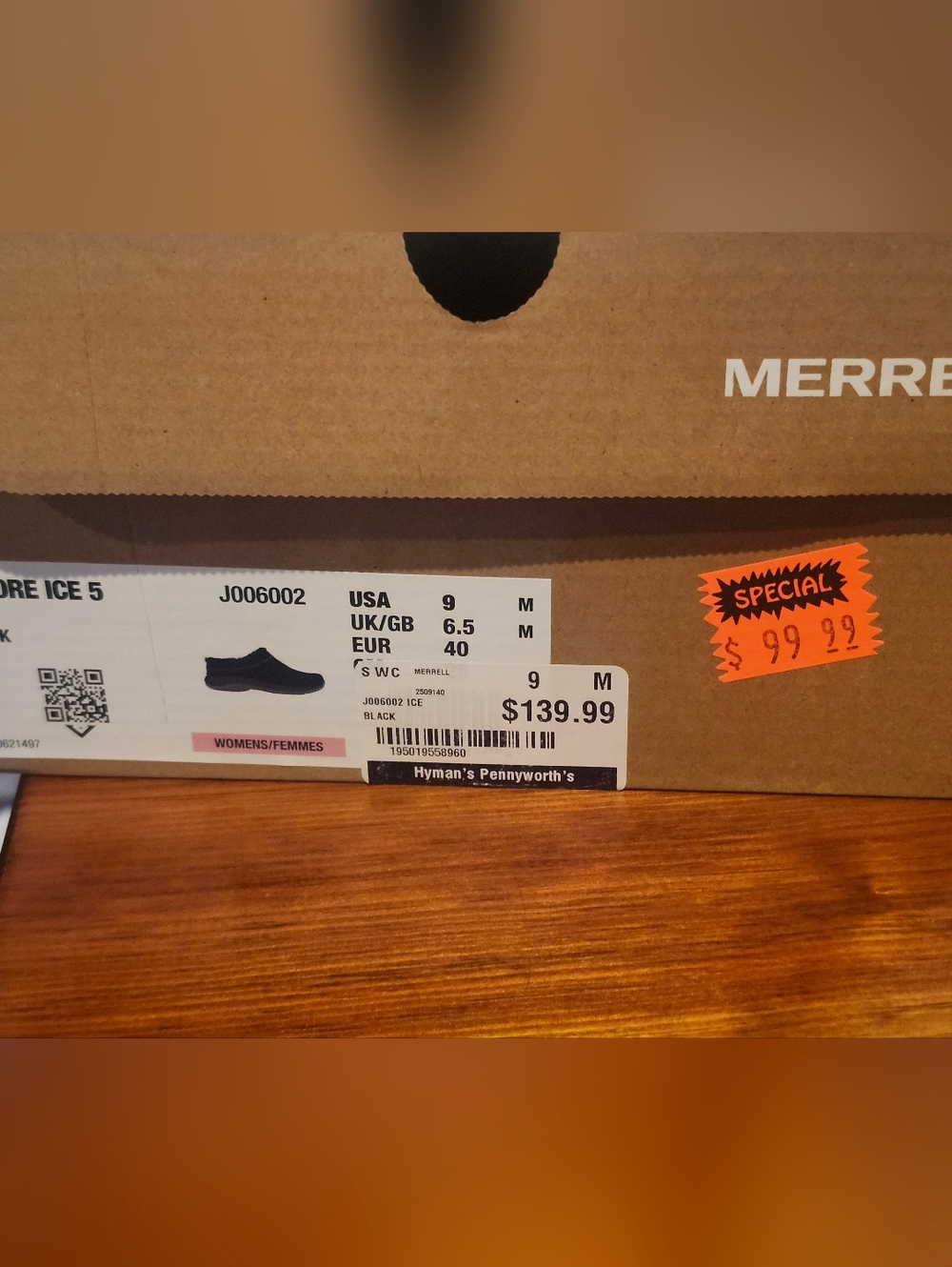 Merrell Black and Gray Sole with Fuzzy Lining